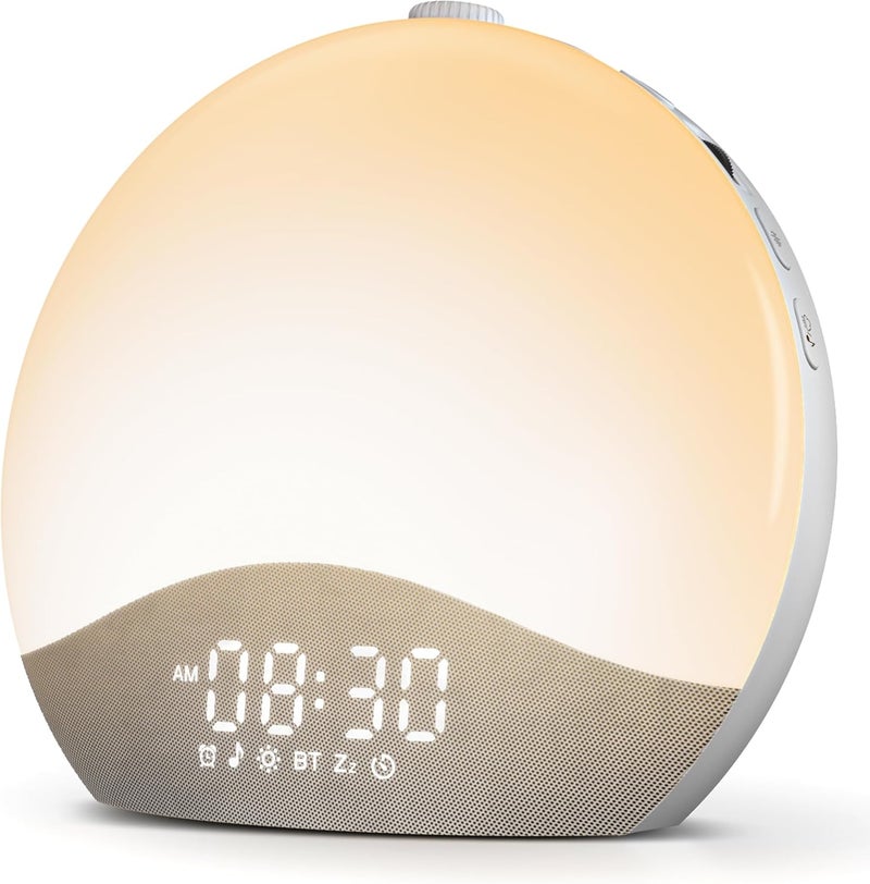 ecozy Sunrise Alarm Clock, White Noise Sound Machine, Upgraded Backlit Buttons for Bedrooms, 26 Soothing Sounds, 17 Night Lights, Bluetooth Speaker, Wake Up Sunlight for Heavy Sleepers, Adults, Kids - Image 1